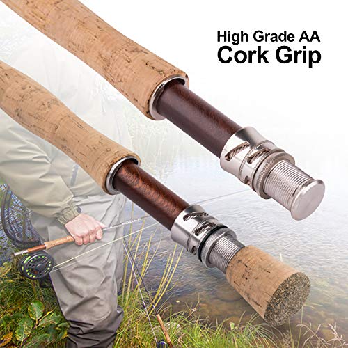 Goture Fly Fishing Rod - 9Ft 4 Piece Fly Rod With Carrying Case For Freshwater Saltwater - Travel Fly Fishing Rod For Walleye Bass Salmon Trout - Carbon Rod With Chromed Guides - 4Wt Fly Rod #TOP1