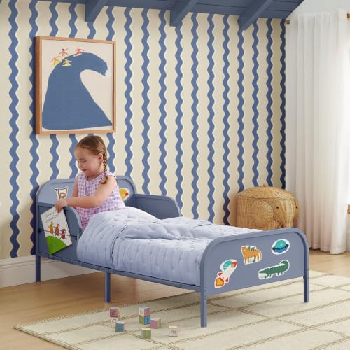 Delta Children Magic Magnet Toddler Bed with Book Storage, Denim Blue - image 2