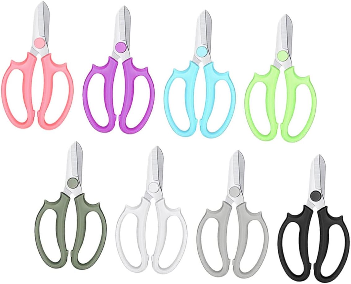 Toyvian 8pcs Flower Arranging and Pruning Scissors Lightweight Hand Pruners for Garden Use for Florists and Plant Maintenance Multi Gardening Tools