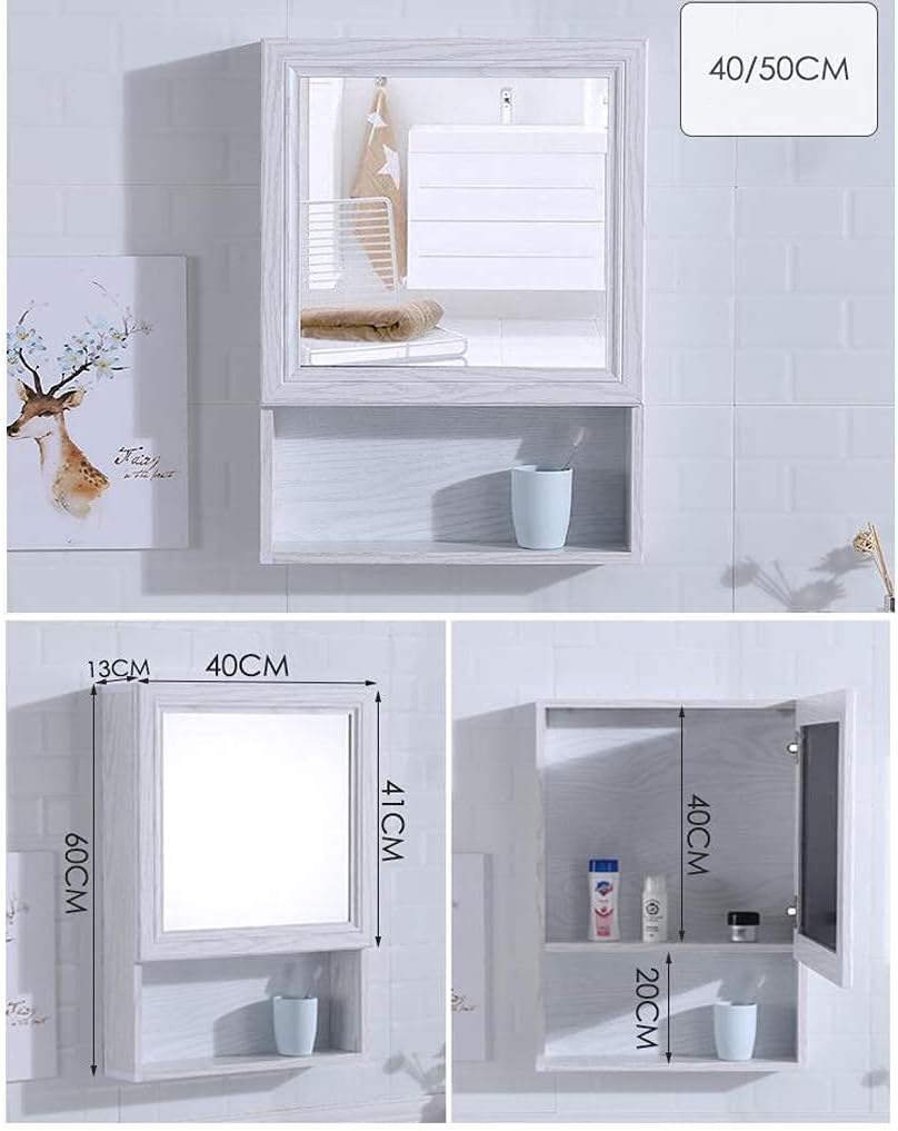 Beautiful Fashion Bathroom Wall Cabinet Medicine Cabinet Wall Mounted Mirror Cabinet Single Mirror Door Shelves Wall Mount Storage Wood Shelf Bathroom Vanity Mirror