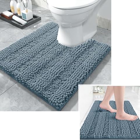 Yimobra Bathroom Rug Mat U Shaped Toilet Bath Rug, Luxury Chenille Contour Mat for Bathroom, Soft… — $33.99 (11% off)