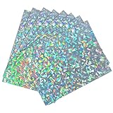 Starziwen 25 Sheets Holographic Sticker Paper A4, Diamond Pattern Printable Vinyl for Inkjet & Laser Printer, Broken Glass Effect, Waterproof, Dries Quickly, Self Adhesive