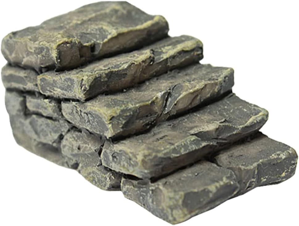 Miniature Resin Bridge Stair Stone Straight Bridge Stairs Stone Steps Garden Fairy Ornament Flower Pot Plant Micro Landscaping Decor Bonsai Craft Straight Stairs Outdoor Statues