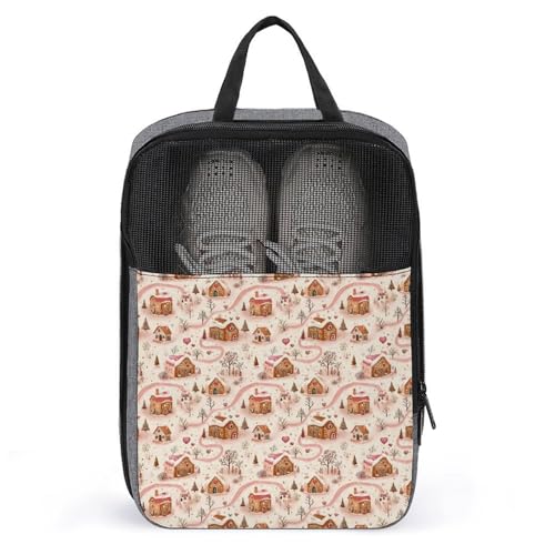 Sac à chaussures de golf et sport imprimé cottage rose pour valise