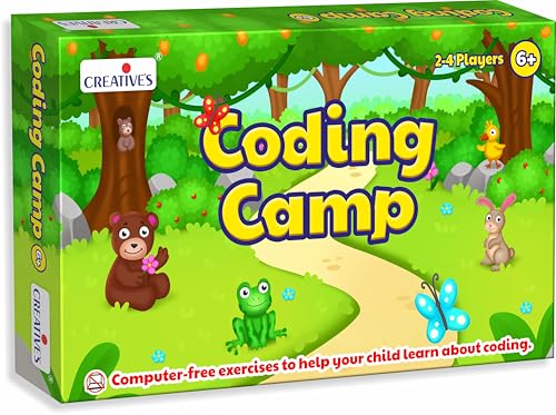 Image of Creative's Coding Camp Board Game - Learn Coding Without a Computer, Computational Thinking, Algorithms, Planning, 24 Games, 2-4 Players, Ages 6+