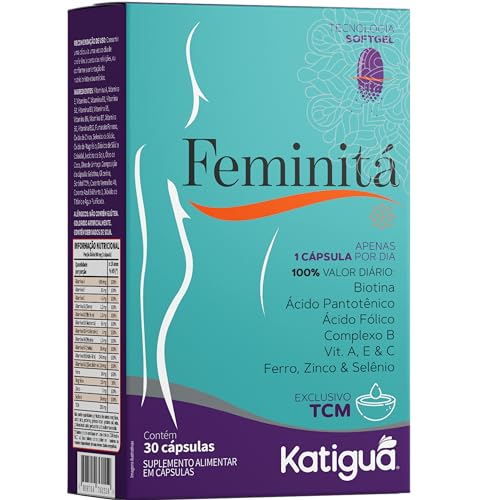 Katiguá, Feminitá, Biotina, Ácido Pantonênico, Ácido Fólico, Complexo B, Vitamia A, E e C, Ferro, Zi