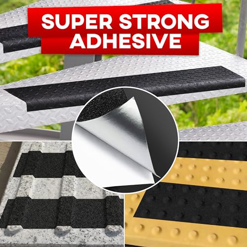 Image of Trazon Grip Tape - Heavy Duty Anti Slip Tape with Aggresive Adhesion for Irregular or Textured Surfaces Outdoor /Indoor Waterproof 4Inch x 35Ft Safety Non Skid Roll