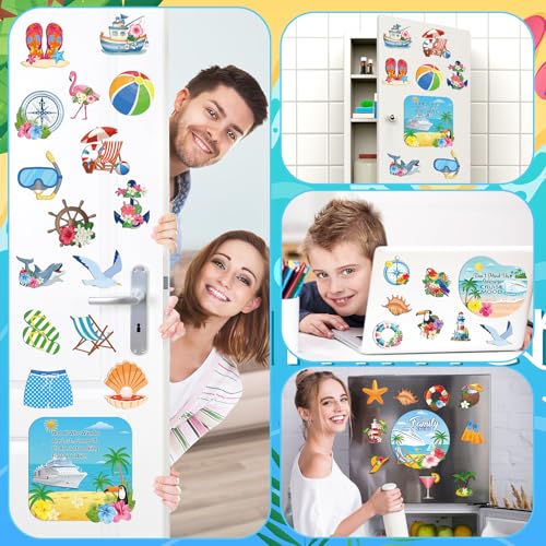 Magnetos decorativos de 32 piezas para puerta temática de crucero miniatura 6