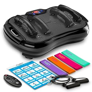 Bluefin® Vibration Plate Exercise Machine for Weight Loss, Toning & Lymphatic Drainage, Full Body Vibrating Platform with 180 Intensity Levels + 5 Programs for Home Fitness