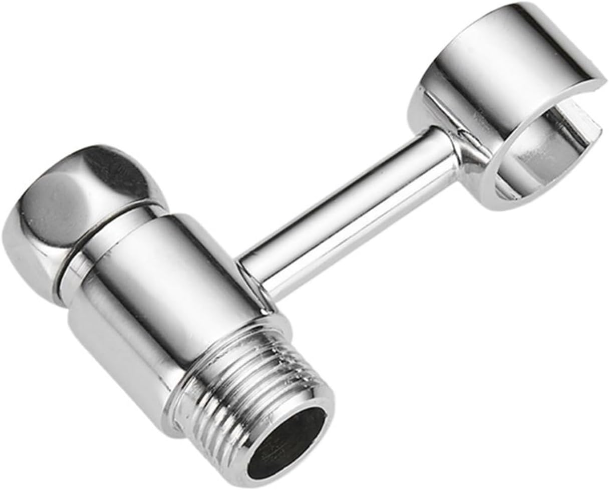 Shower Bathroom valve attachment Black/chrome brass with shower hose connector Mounting 360° swivelling 1pcs(Silver)