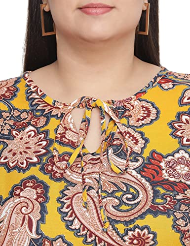 Image of oxolloxo Muffin Blue Floral Print Stylish Plus Size Women top