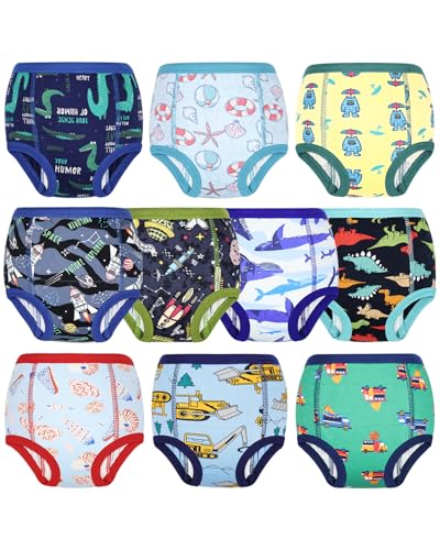 Culottes d Apprentissage Enfant Culotte Apprentissage Propreté Garcon Coton Slip Propreté Garcon,Noir,2 Ans,Lot de 10