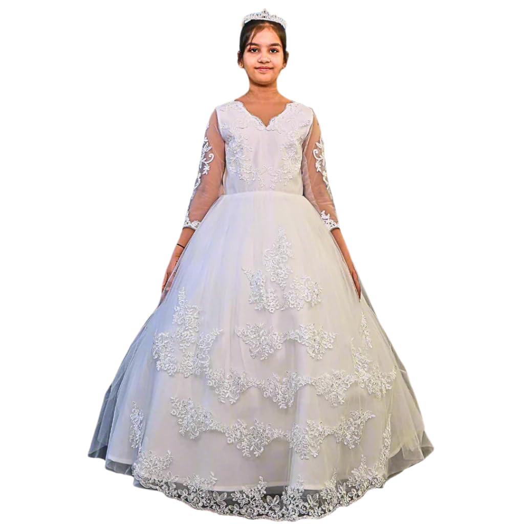 Beautiful Full Stitched Christian Wedding Ball Gown Wedding Dress in White Color for Women Extra Sleeves GLTD15 - Review, Price and Buying Guide