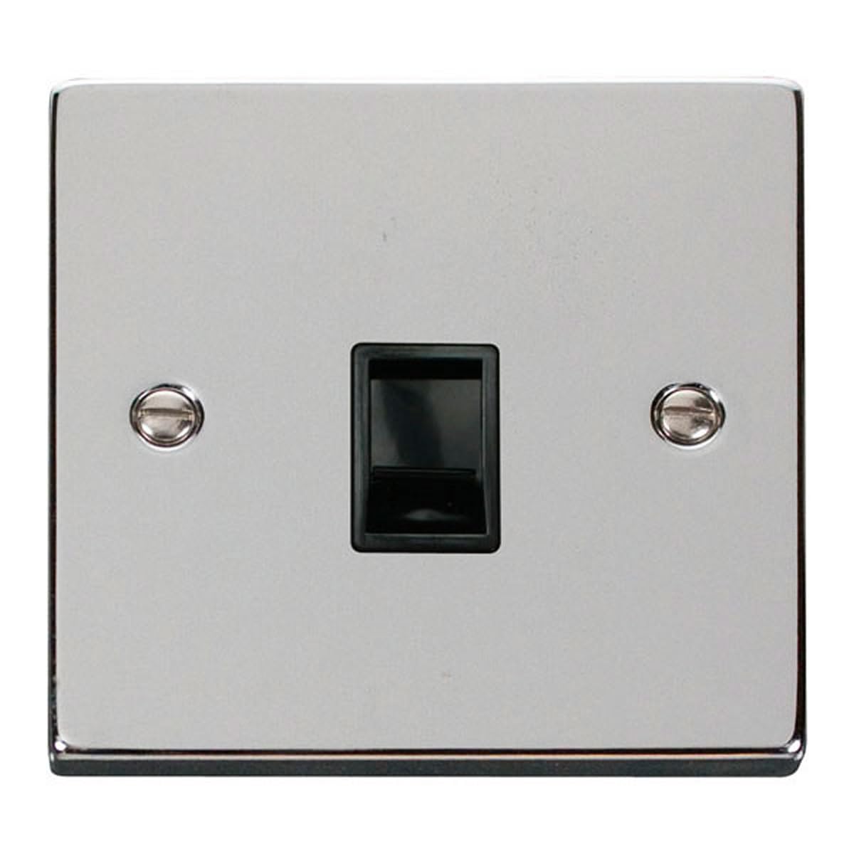 Click Polished Chrome Rj11 Socket - Black Insert