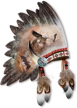 The Bradford Exchange Mystic Canyon Spirits Native American Ceremonial Eagle Headdress Wall Sculpture by Ted Blaylock 9.25"-Inches