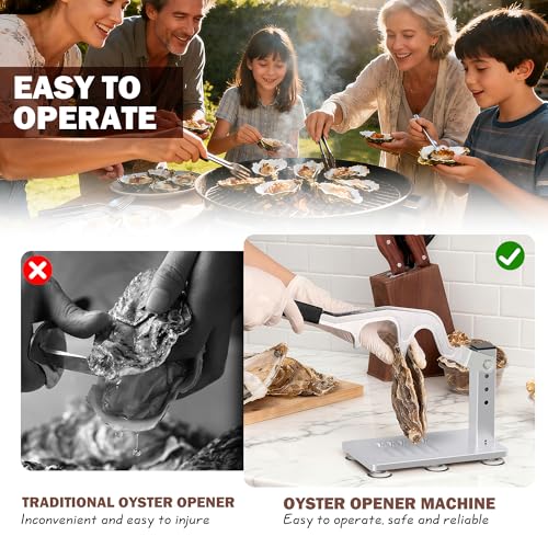 CANALHOUT Upgraded Oyster Shucker Machine with Adjustable Heavy-Duty Narrow Blade Design, All-Metal High-Strength Mechanical Steel Oyster Clam Opener Tool Set for Seafood Restaurants and Home Kitchens by CANALHOUT - Image 7