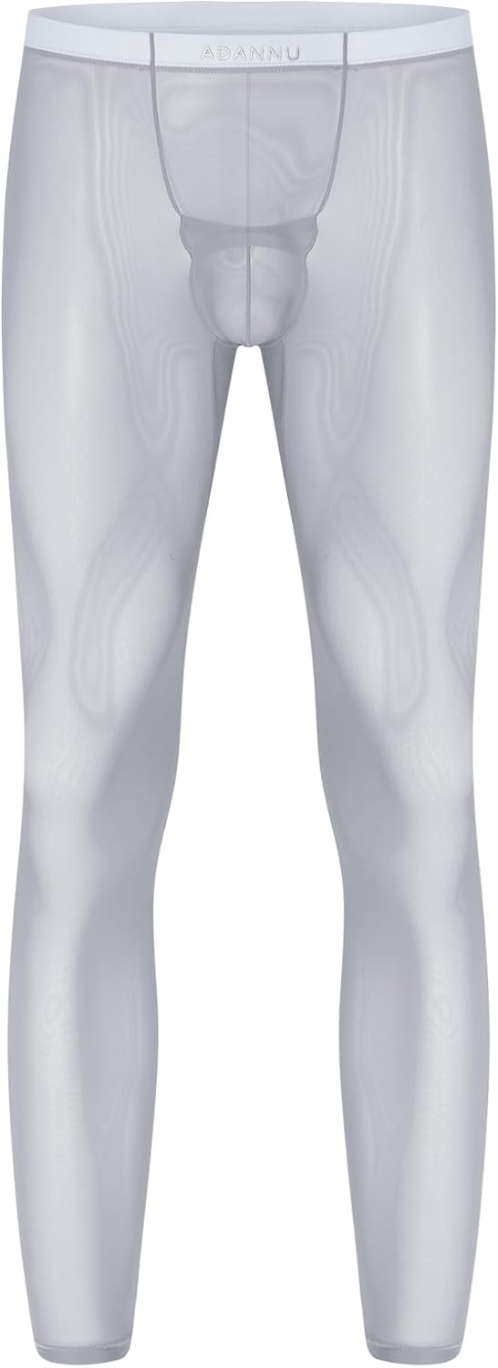 Adult Men Gay Bulge Pouch Tights High Stretchy Oil Shiny Leggings Shaping Tights Sheer Trousers