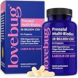 Lovebug Prenatal Multi-Biotics 20 Billion CFU with Peppermint, Ginger Root, Raspberry Leaf & Lemon Balm 30 Count