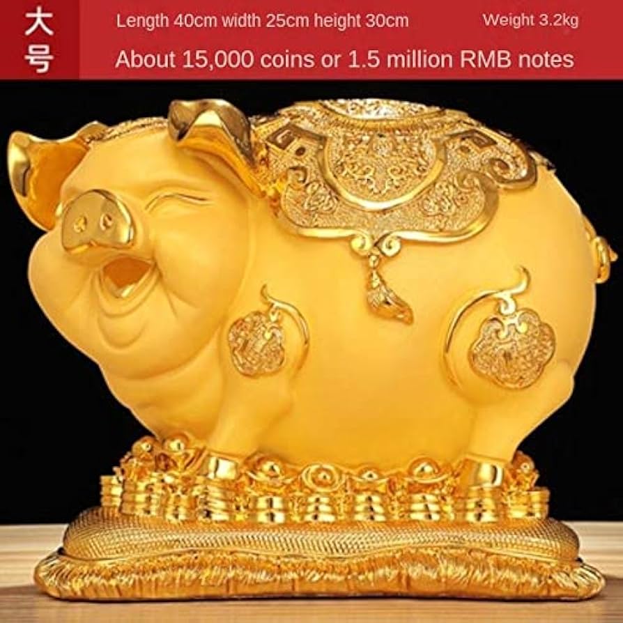 Amazon.co.jp: 貯金箱 黄金の豚の貯金箱 超大型 入るだけ 出ない