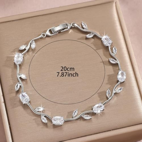 Image of Shining Diva Fashion Tulip Bracelet for Women, Floral Crystal, Anti Tarnish Jewellery Stylish Bracelet Gifts for Girls
