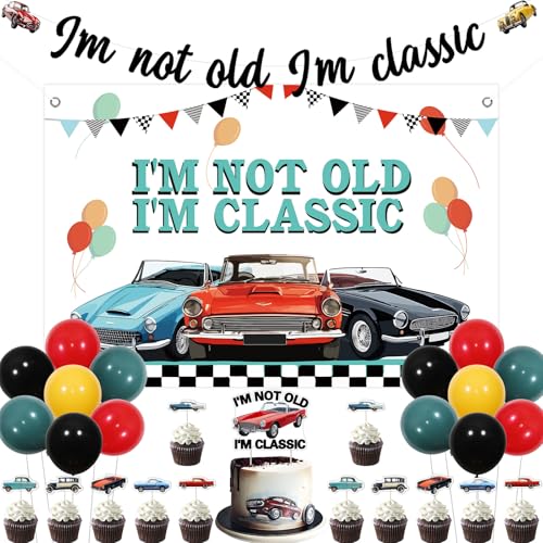 kreat4joy Classic Car Themed Birthday Party Decorations, I am Not