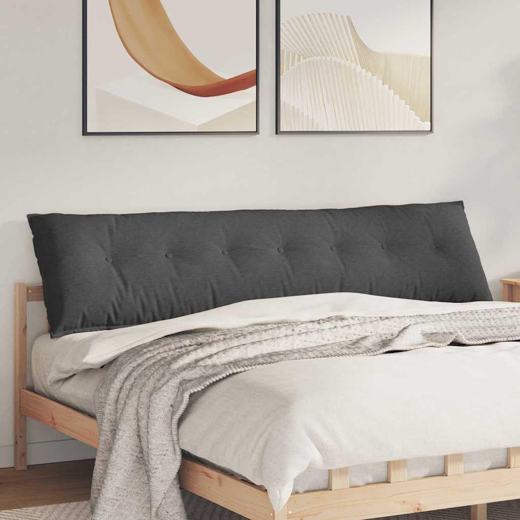 Rückenkissen Dunkelgrau 200 x 50 cm Cordstoff ergonomisches Sitzkissen Rückenstützkissen für Sofa Sessel Bett Wohnzimmer Schlafzimmer Leseecke