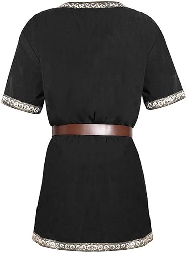 Miniatura 2 de Túnica medieval de caballero renacentista para hombre, disfraz de mercenario escocés, guerrero, LARP, tops de Halloween