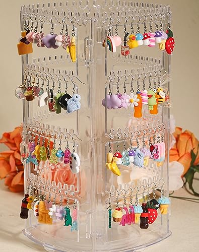 40 Pairs Quirky and Cute Earrings for Women - Dangling Animals, Mushrooms, and More!2