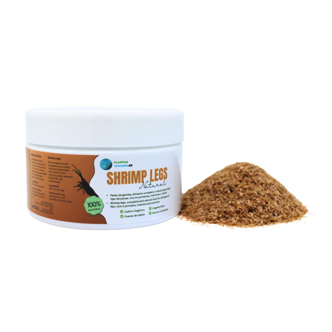 Shrimp Legs 225 ml, pequeñas Patas de gamba, alimento Natural para Todo Tipo de Peces Tropicales, de Agua Caliente, y de Agua fría, Comida Rica en proteínas, Calcio y Elementos minerales.
