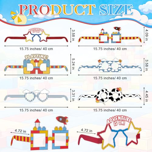 Lunettes en papier vache lot de 24 accessoires pour fête d'anniversaire dessin animé - 4