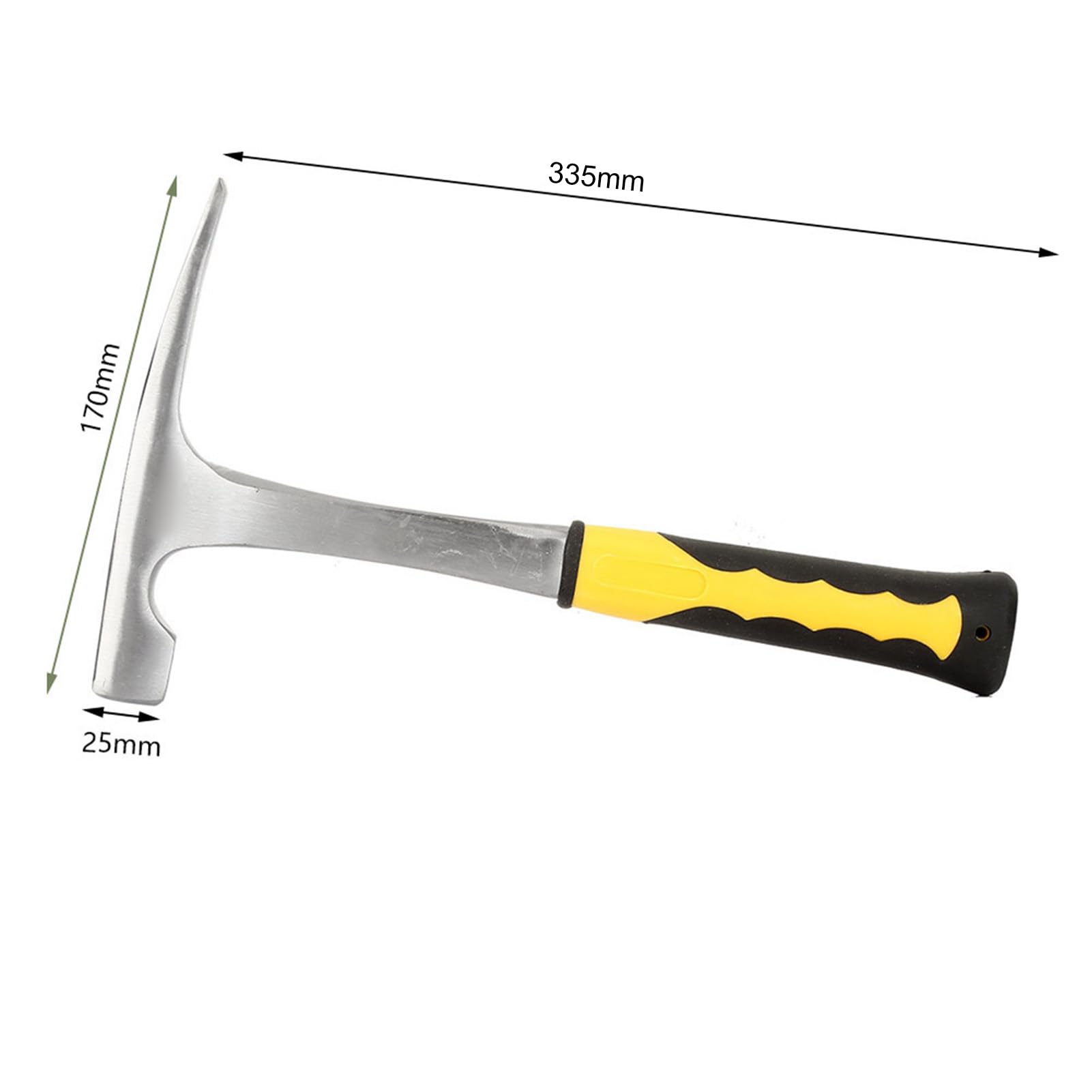 Geological Hammer, Marteau de géologue, marteau géologique à double tête en bec de canard, Marteau à briques avec manche en caoutchouc, pour l'exploration, l'exploitation minière et la géologie