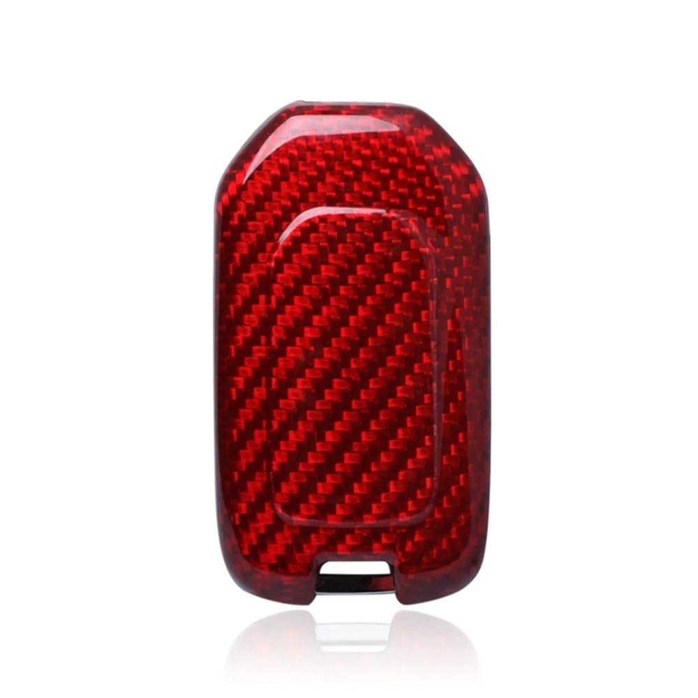 Custodia per chiave pieghevole con telecomando automatico intelligente per Accord, per CR-V, per Civic 2015-2019, nera/rossa, in vera fibra di carbonio Cover in silicone per chiavi auto(Red)