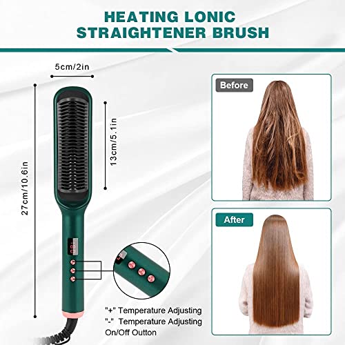Image of Hair Electric 3 In 1 Comb Brush Ceramic Fast Hair Straightener For Women's Legend Of Korra Hair Straightening Brush With Lcd Screen, Temperature Control Display (Medium), Multicolored