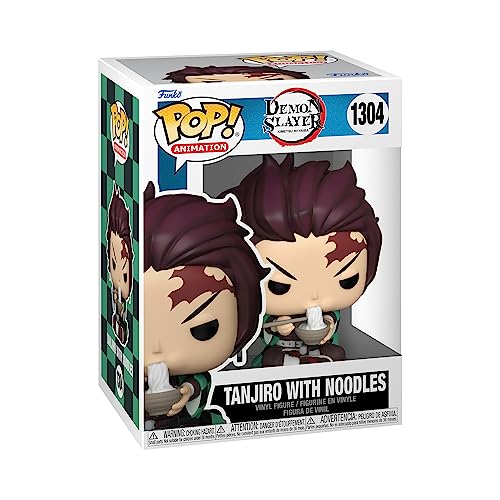 Funko Pop! Animation: Demon Slayer - Tanjiro with Noodles - Guardianes de la Noche - Figura de Vinilo Coleccionable - Idea de Regalo - Mercancia Oficial - Juguetes para Niños y Adultos - Anime Fans