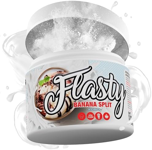 Flasty Geschmackspulver Banana Split 250 g | Nie wieder langweiliger Quark – über 25 Sorten bei nur 7–9 kcal pro Portion