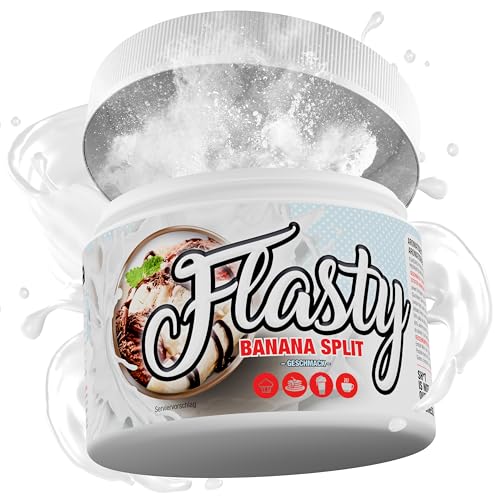 Flasty Geschmackspulver (Banana Split) 1 x 250 g Kalorienarmes Flavour Pulver mit Nur ca. 11 kcal pro Portion bringt es Leben in deinen Quark, Joghurt und vielem mehr.