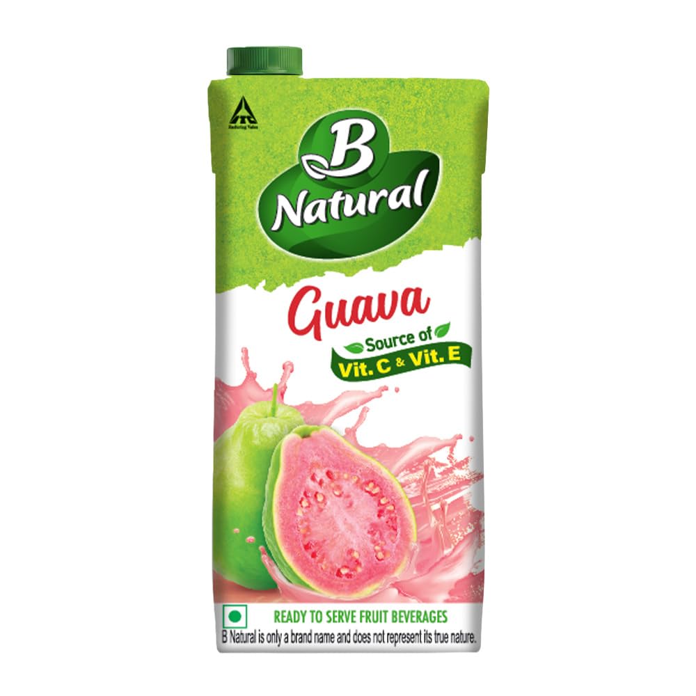 B Natural Guava Juice, Goodness of Fiber, Vit C & E, Made with 100% Fruit Pulp and 0% Concentrate, 1 litre-picture-21