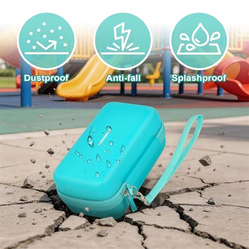 Image of ANKHOH 3D Printing Pen Case for 3Doodler Start+, 72 Pen Refills Included | Hard shell storage with grooved base, mesh pocket and hand strap for school or travel; 3D pen not included, All Green