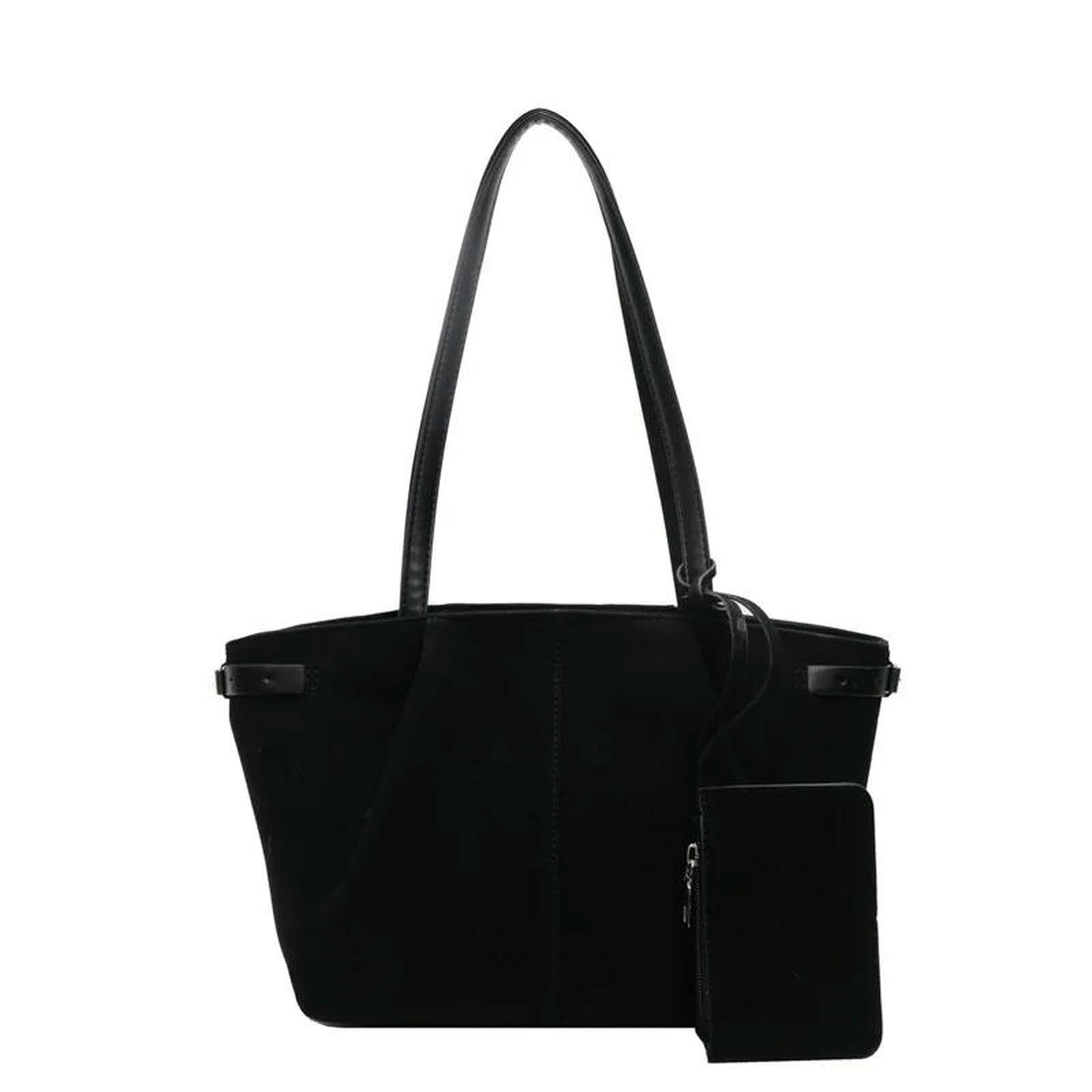 Borsa Donna Borse A Tracolla da Grande E Leggera sotto Le Ascelle Casual Viaggio Secchiello-Nero
