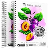 ARTISTIC EYE 9x12 Premium Mixed Media Sketchbooks: Pack of 2 (120 Sheets), 160 GSM, Spiral Bound Sketch Pads, Suitable for a Variety of Wet and Dry Media, Ideal for All Artists