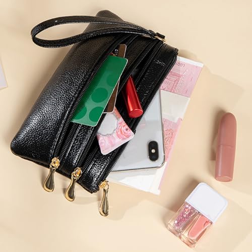 Wallet for Men Women,Compact Wallet with Zipper Coin Purse Mini Pouch Change Pocket Organizer for Cards Cash,Black-14