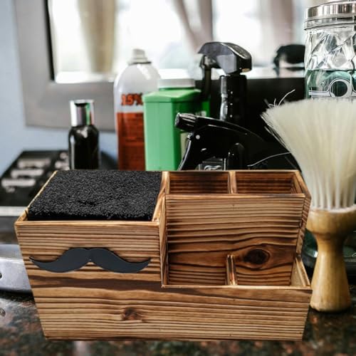 Boîte de support de ciseaux de barbier et accessoires de fournitures de barbier - 4