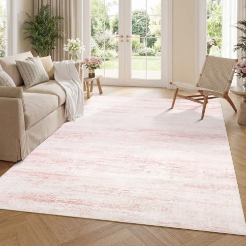 Image of FairyStyle Abstract Area Rug Washable Pink for Living Room 160 x 230 cm