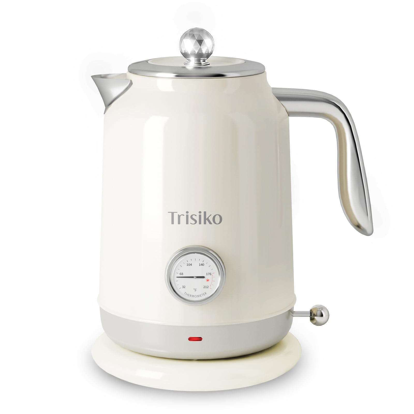 Electric Kettle with Thermometer, 1.7L White, 1200W (Trisiko)