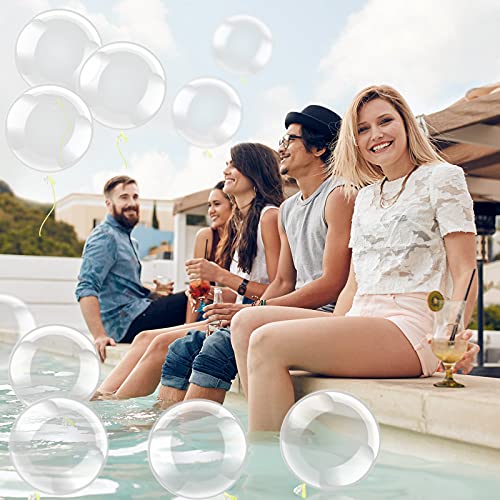 Image of 50 Pcs Clear Bubble Bobo Balloons Burbuja Transparent Clear Balloons for Christmas Wedding Birthday Indoor Outdoor Party Decoration(10 Inch)