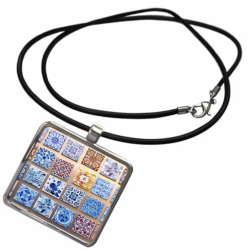 3dRose Portugal Lisbon Alfama District Tile Necklace