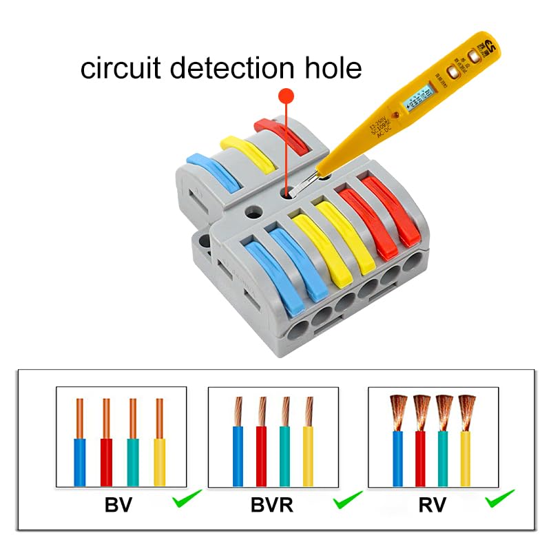 Image of ZIVIK 3 in 6 Out Electrical Wire Connector,10 Pcs Splicing Wire Terminal Block, Three Head 6 Way 250V Nylon Copper Block Terminal Wire Jointer Cable Conductor Clamp, Push-in Connectors
