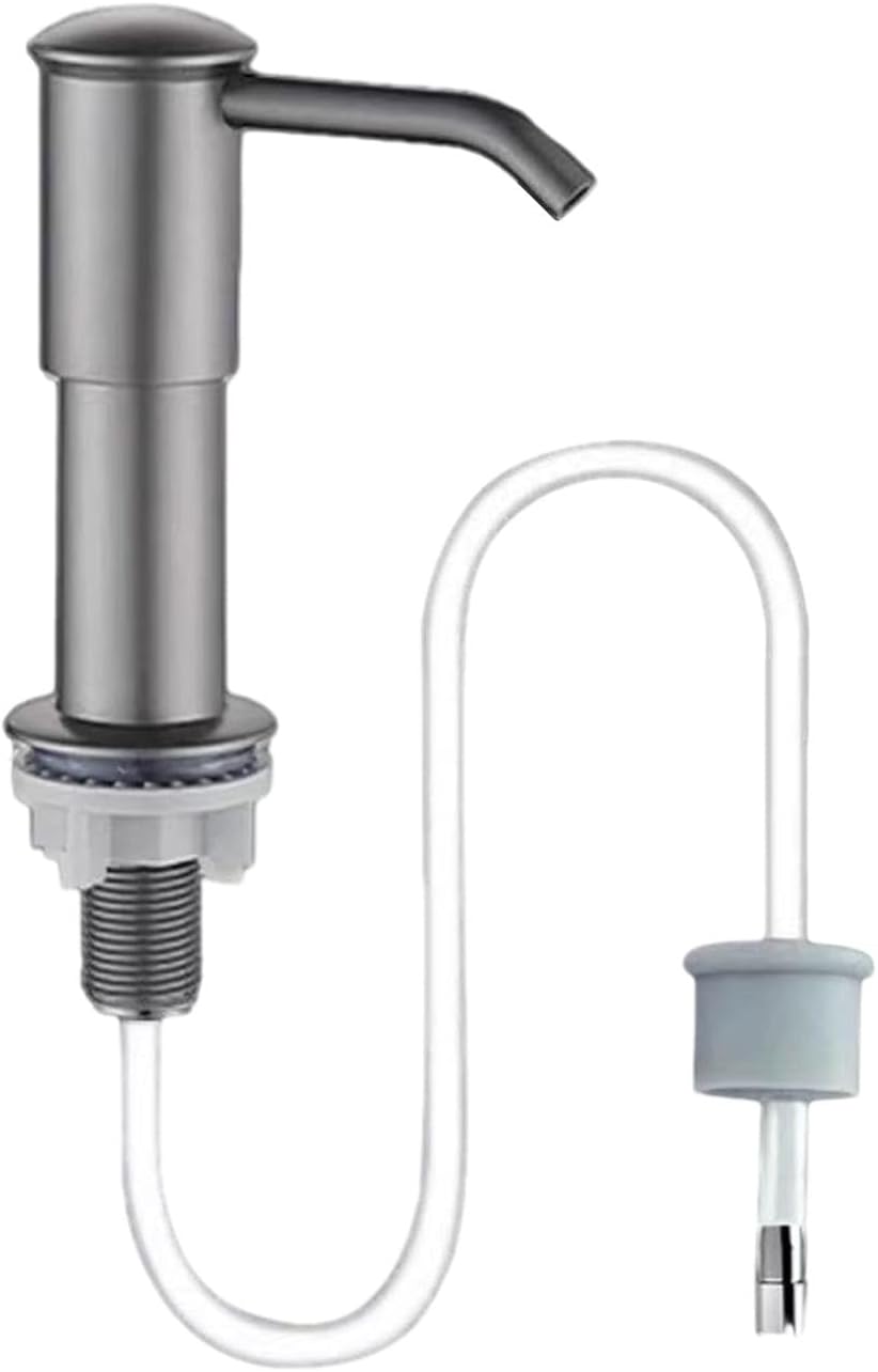Built in Sink Soap Dispenser with Extension Tube Kits for Bathroom DIY Vessel Gray