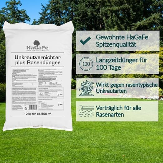 Unkrautvernichter plus Rasendünger Dünger mit UV NPK Volldünger 20 kg (2 x 10 kg)
