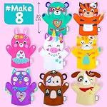 EZCRA Unicorn Kit de fabrication de marionnettes à la main pour enfants - 8 DIY Projets Filles garçons DIY Craft pour les filles et les garçons. 8 licorne prétendent des projets de jeu. Ages 5-8. Cadeau d'anniversaire. Inclut des autocollants.
